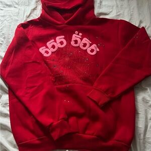 Red Hoodie with Pink Accents